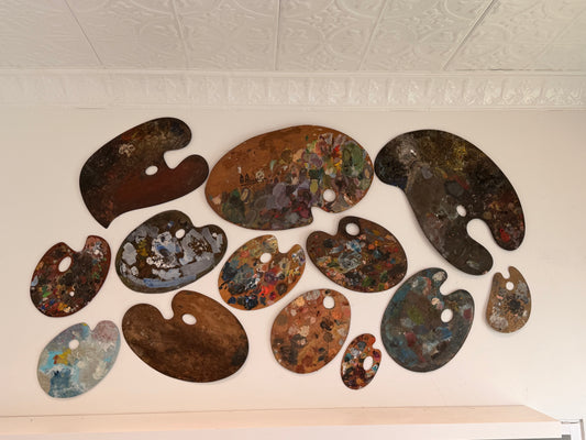 Collection of 13 Original Artists Palettes.