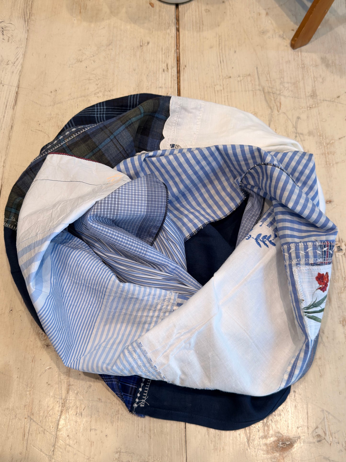 Patchwork Wraps, Scarves in Vintage Fabrics