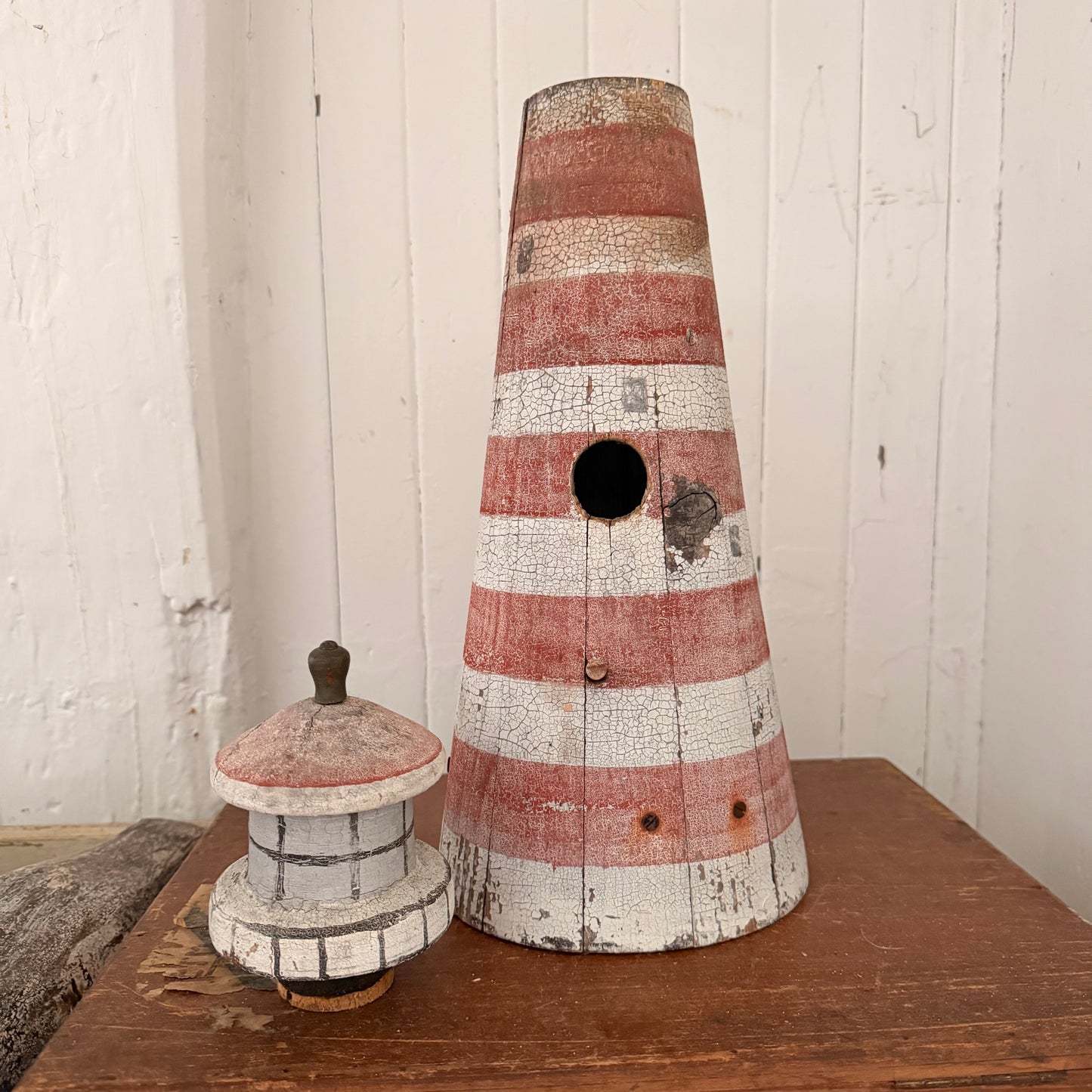 Folk Art Birdhouse in the Form of a Lighthouse