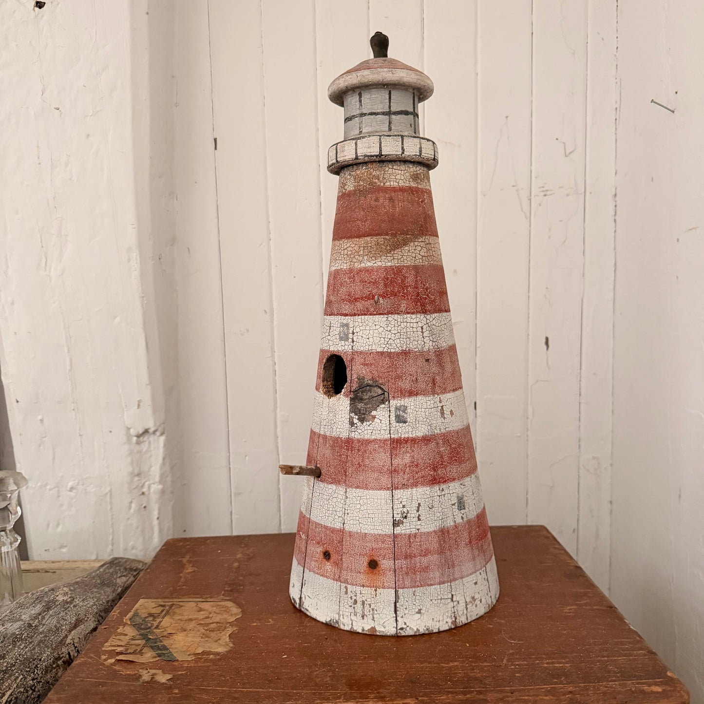 Folk Art Birdhouse in the Form of a Lighthouse