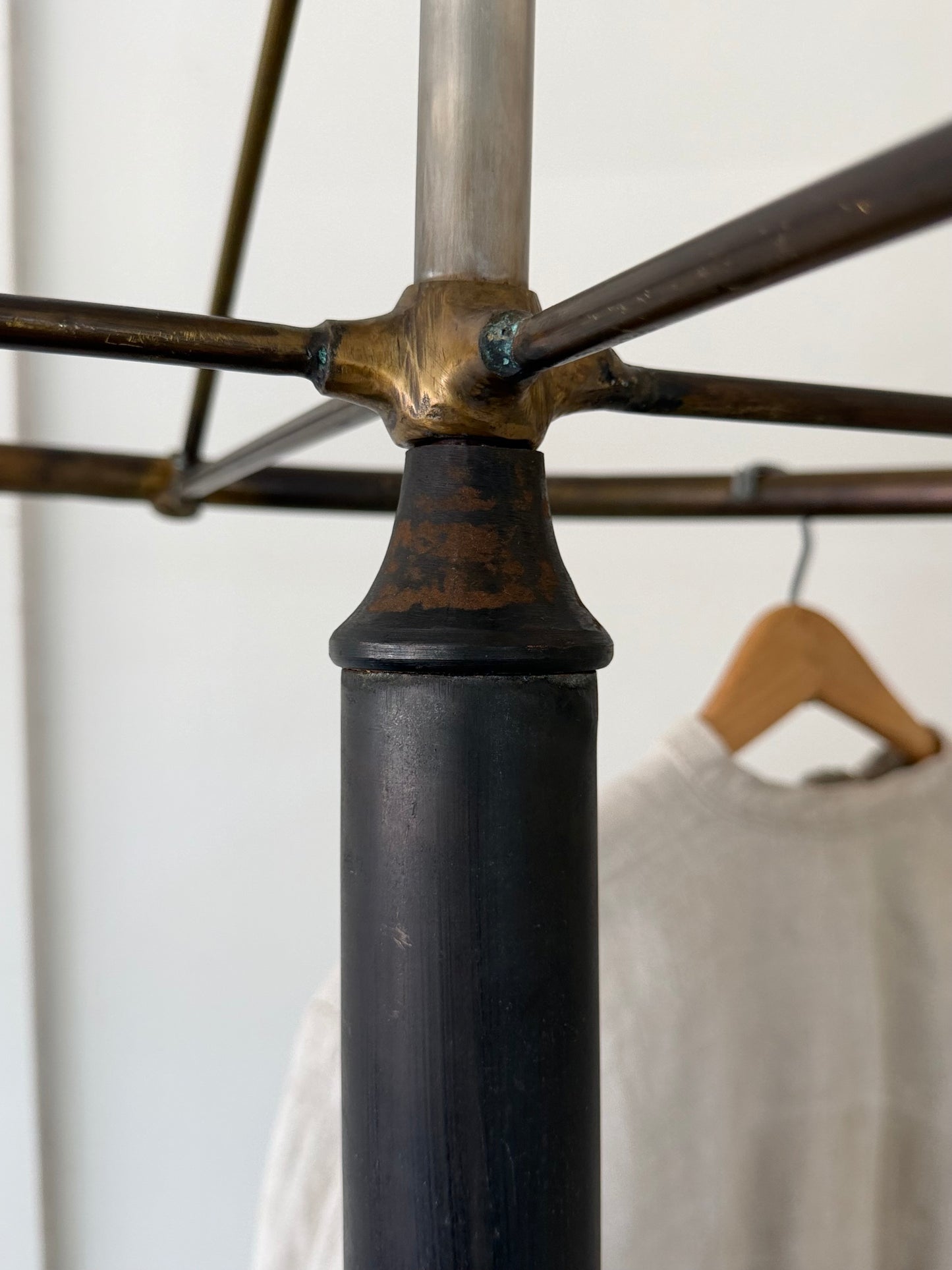 Vintage Clothes Rack in Cast Iron and Brass,