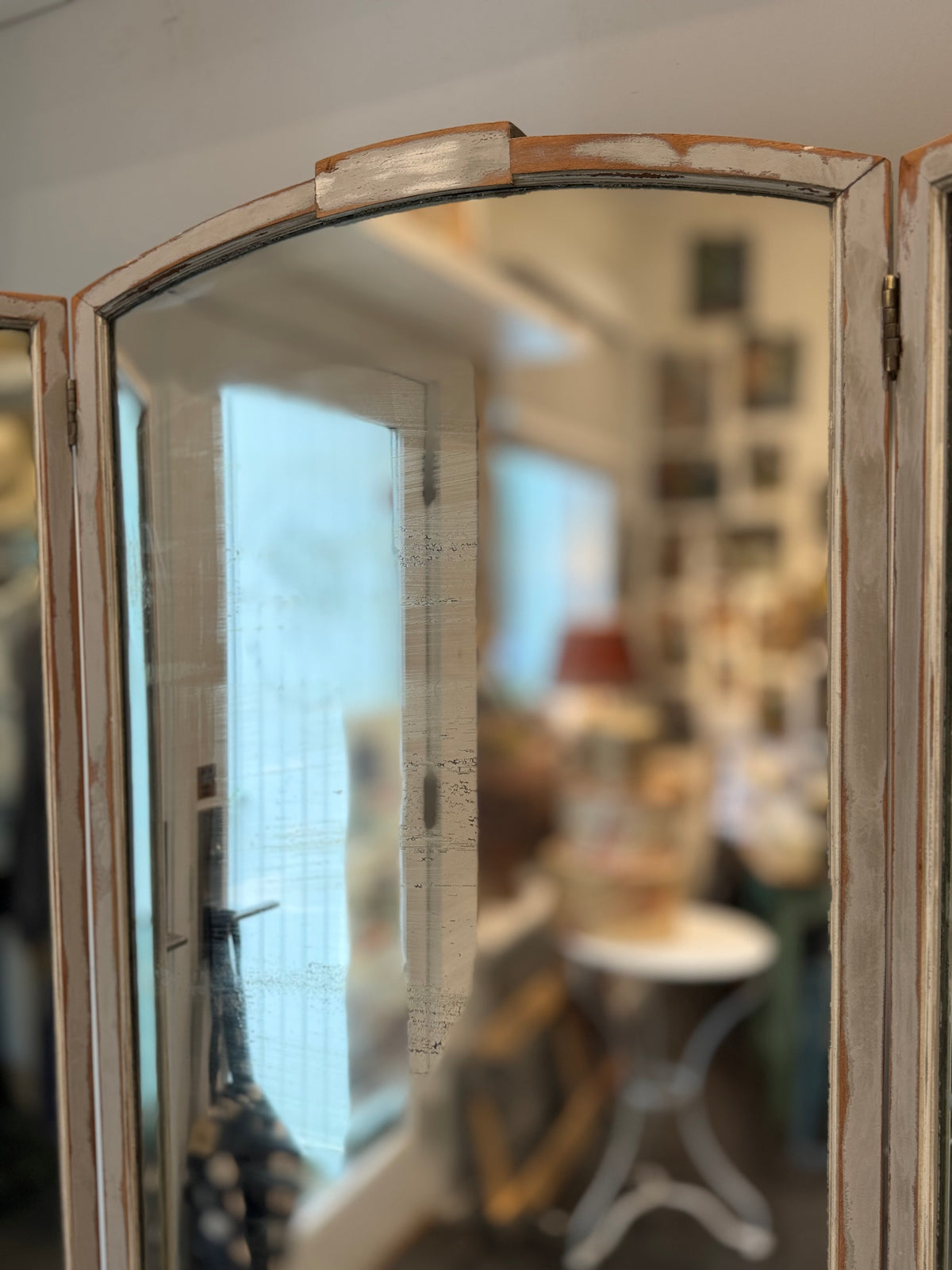 Vintage Tri Fold Floor Standing Dressing Mirror