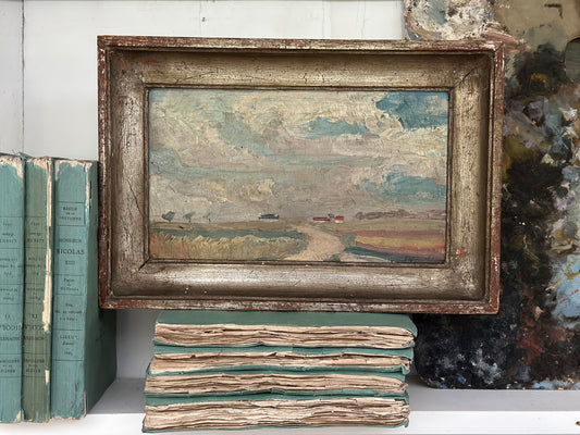 French Landscape oil on canvas dated 1930