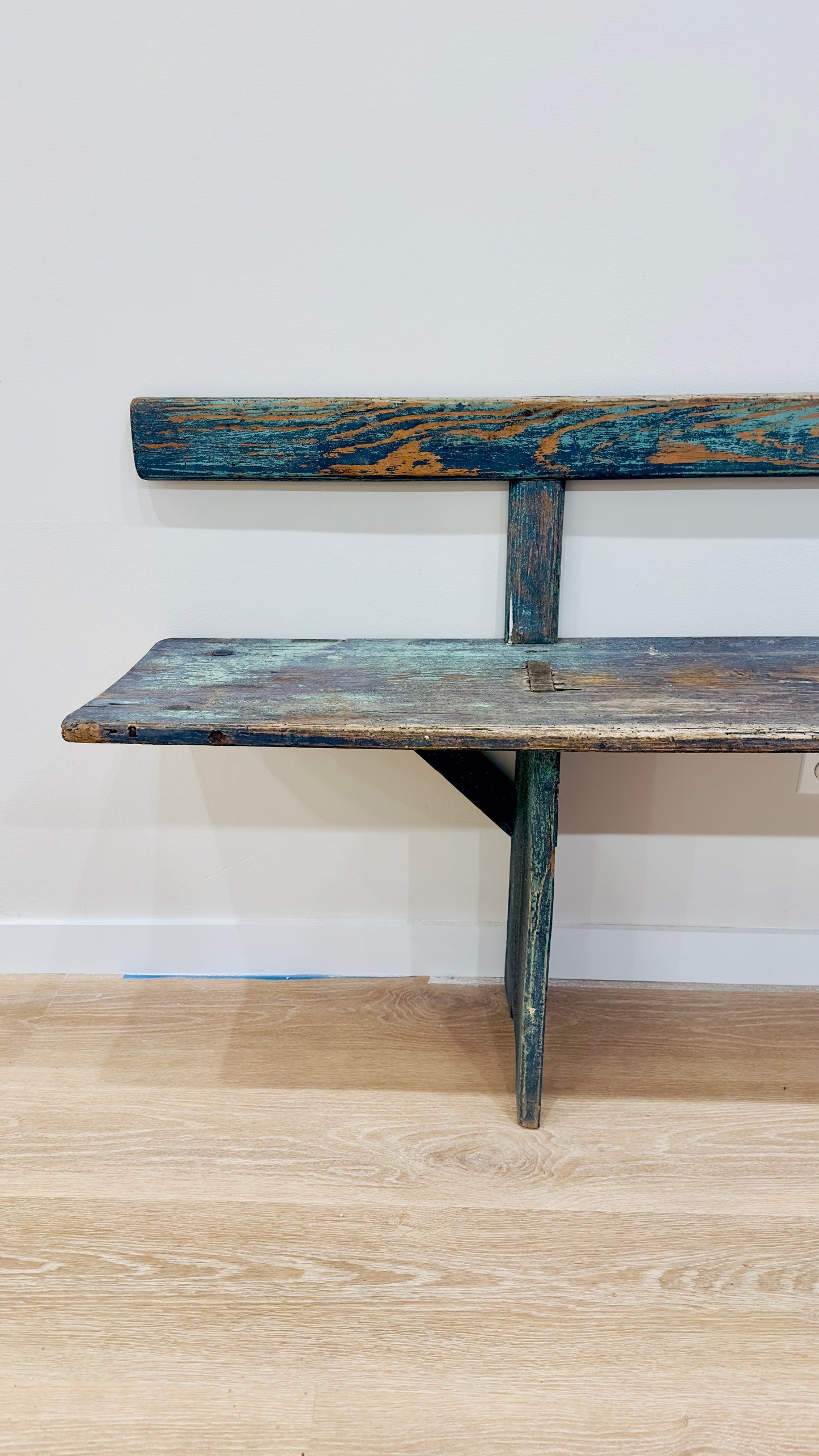 Primitive Pine School Bench, C 1920