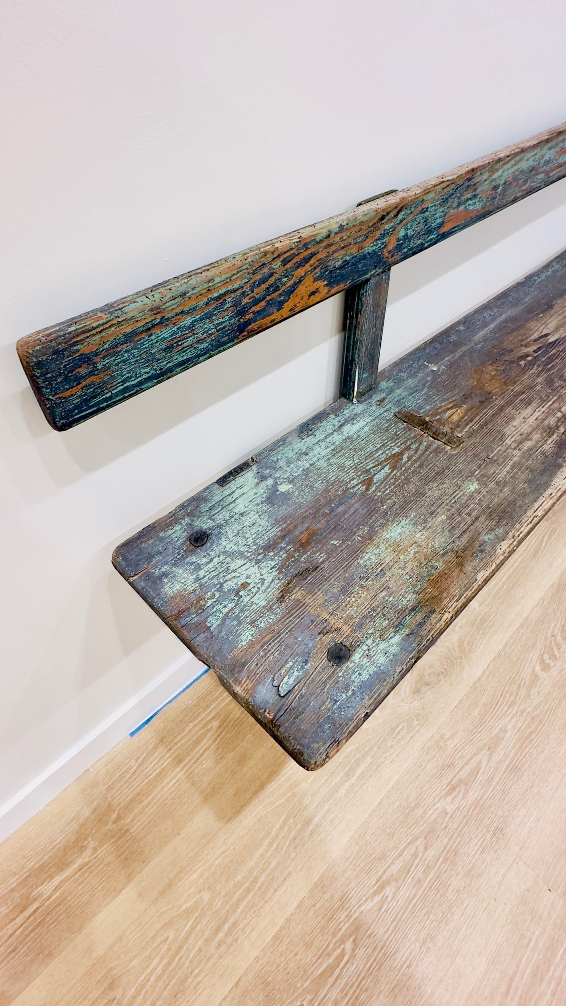 Primitive Pine School Bench, C 1920
