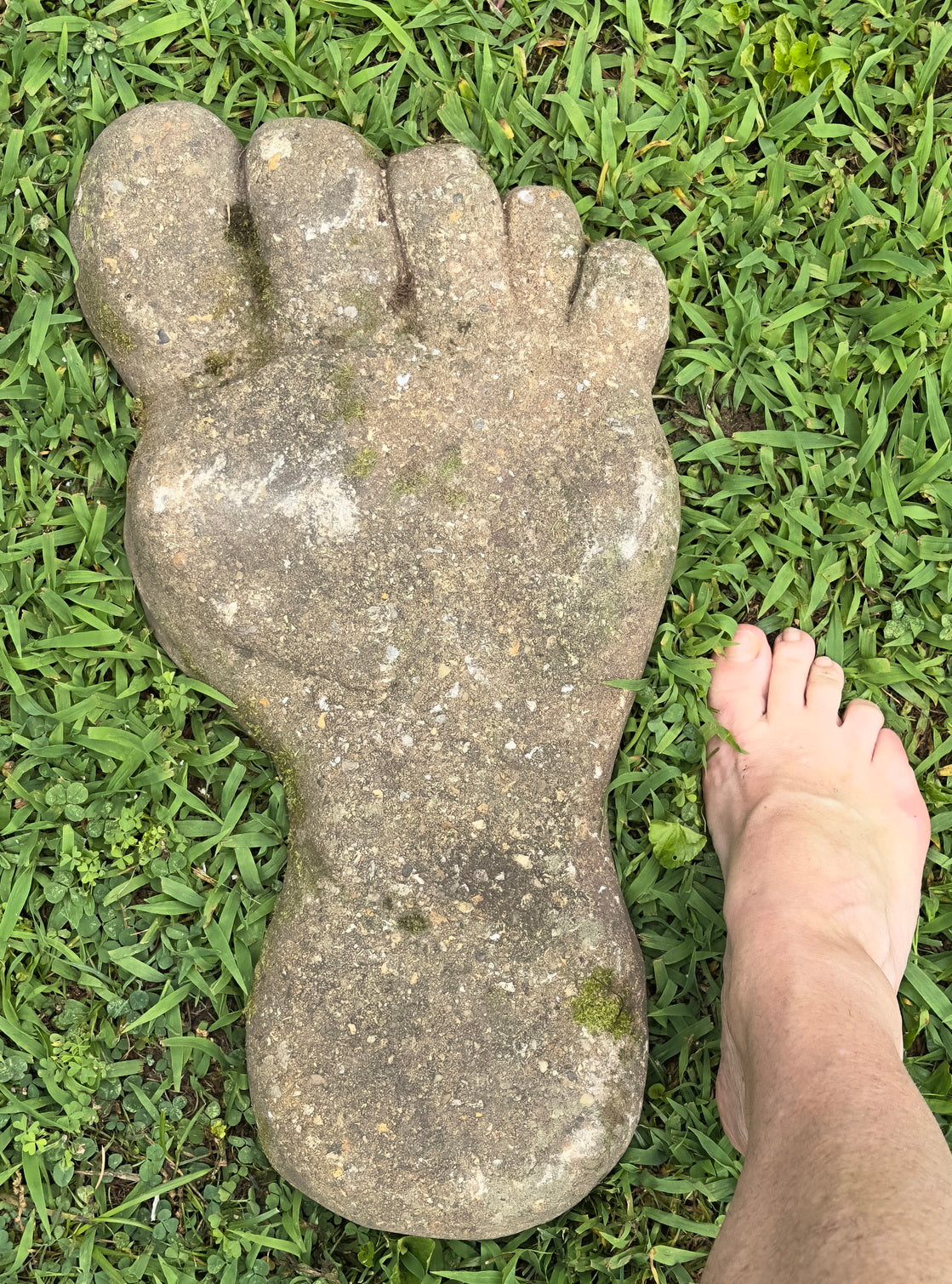 Set of 6 Weathered English Stone oversized Garden Feet, Stepping Stones