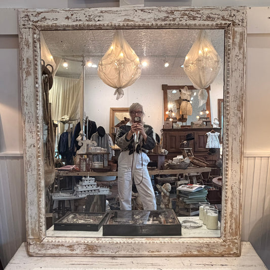French 19th C Pine Mirror