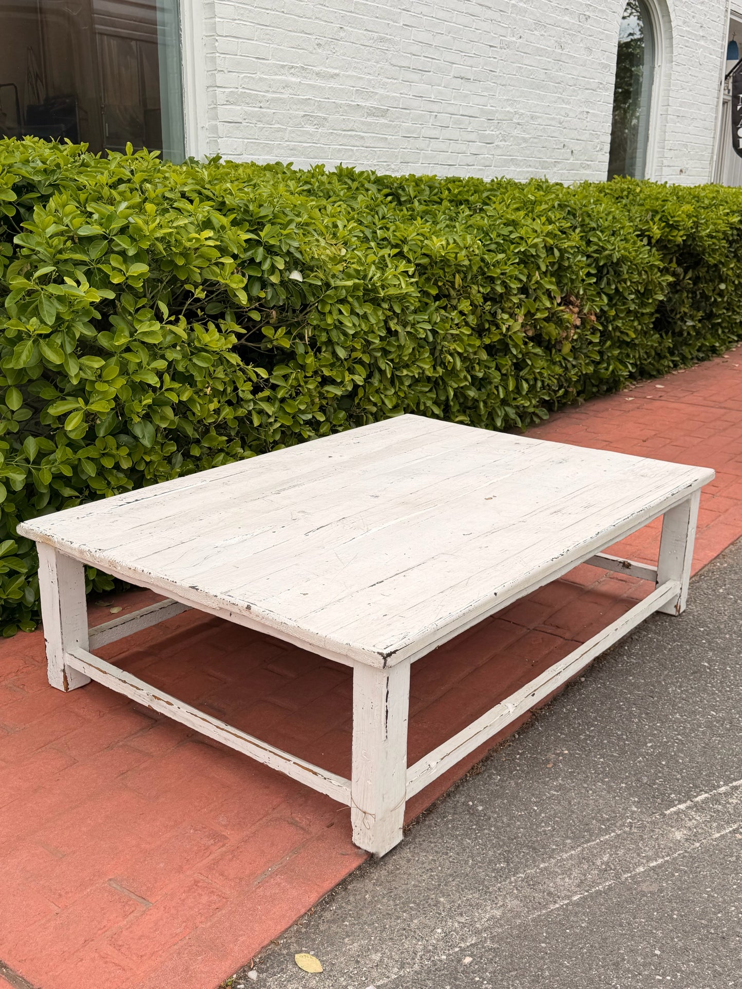 Large White painted Vintage Coffee Table