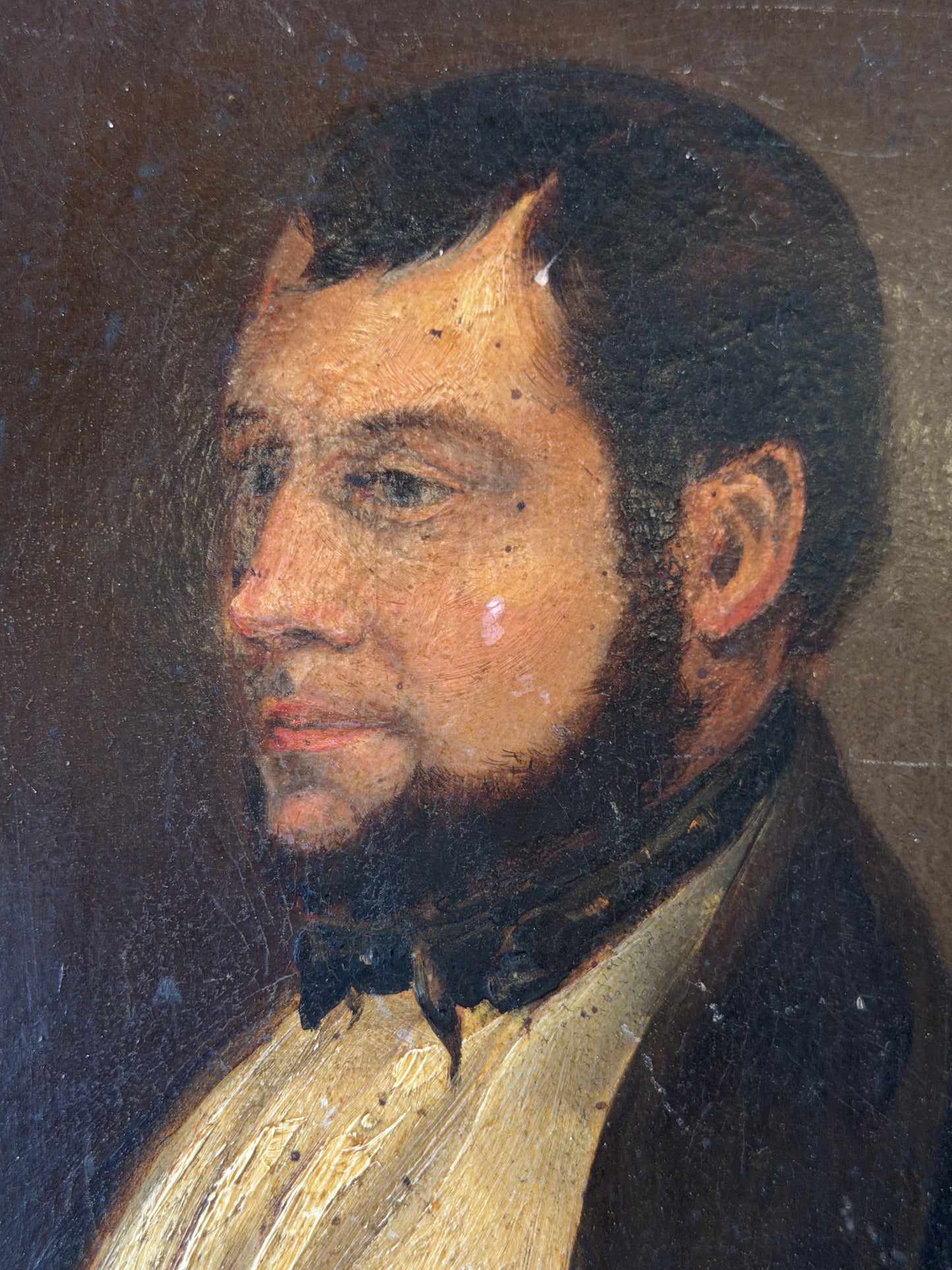 Superb Portrait of a Gentleman, French 19th C Original Frame