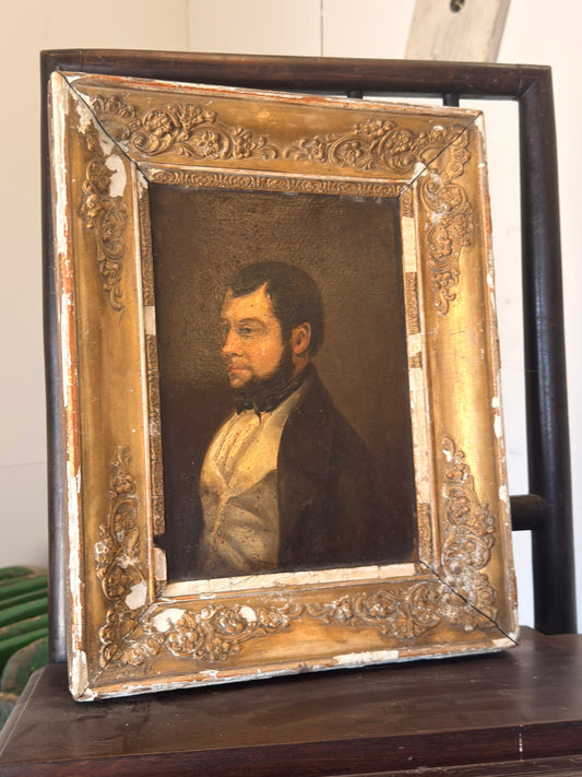 Superb Portrait of a Gentleman, French 19th C Original Frame