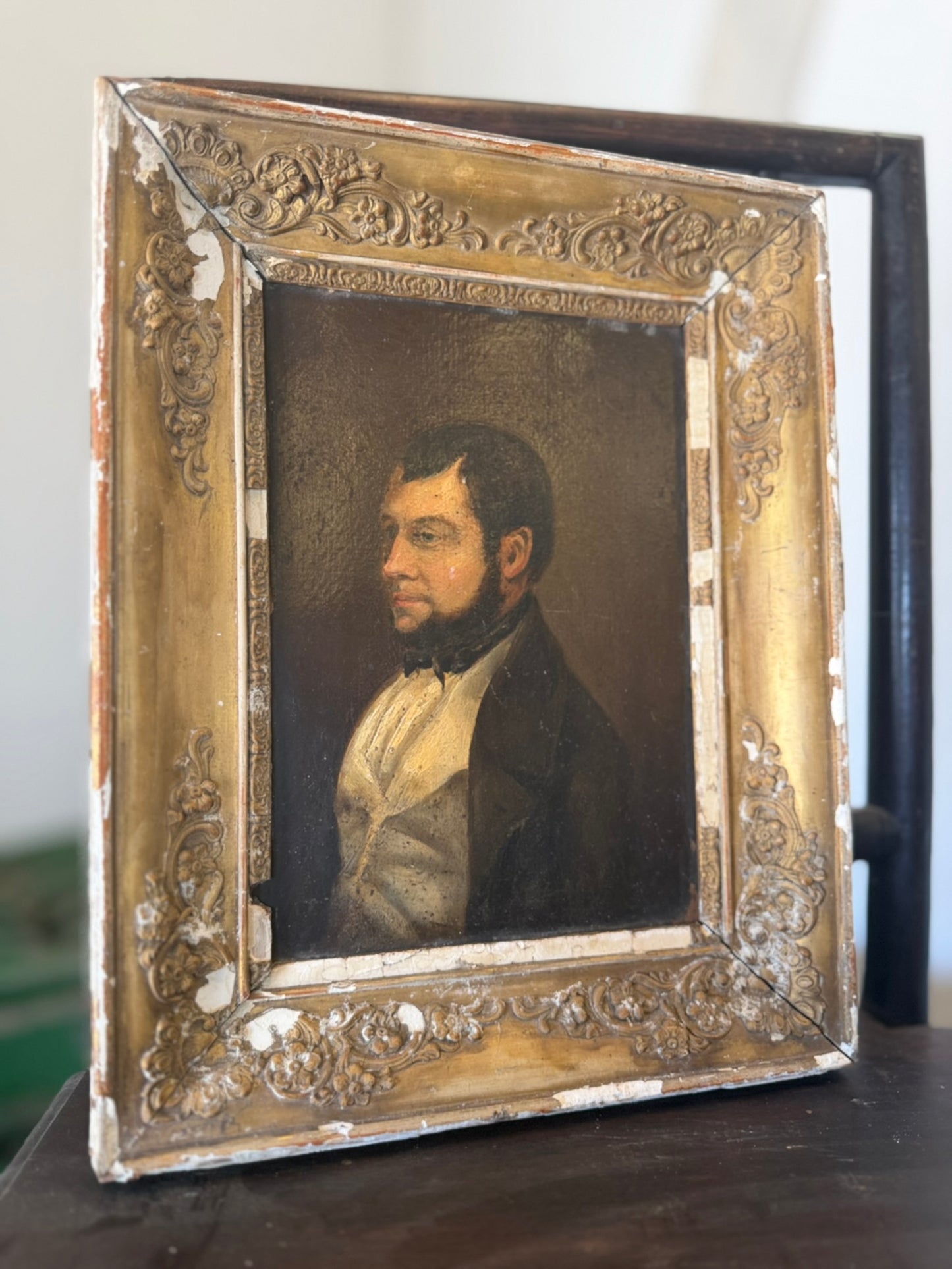 Superb Portrait of a Gentleman, French 19th C Original Frame