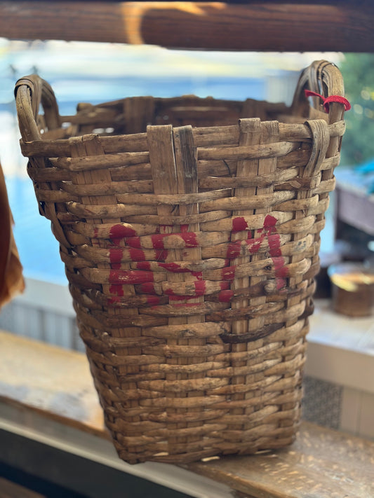 Old French Vineyard Basket, c 1900