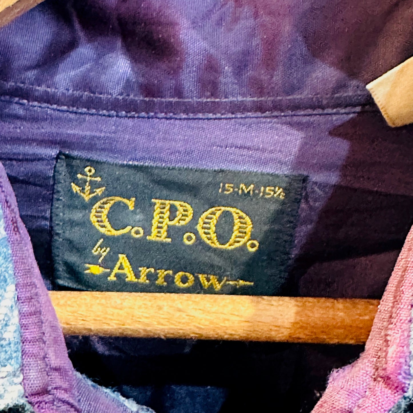 SOLD. Men's Vintage C.P.O. Arrow US Navy Plaided Wool Shirt Size M