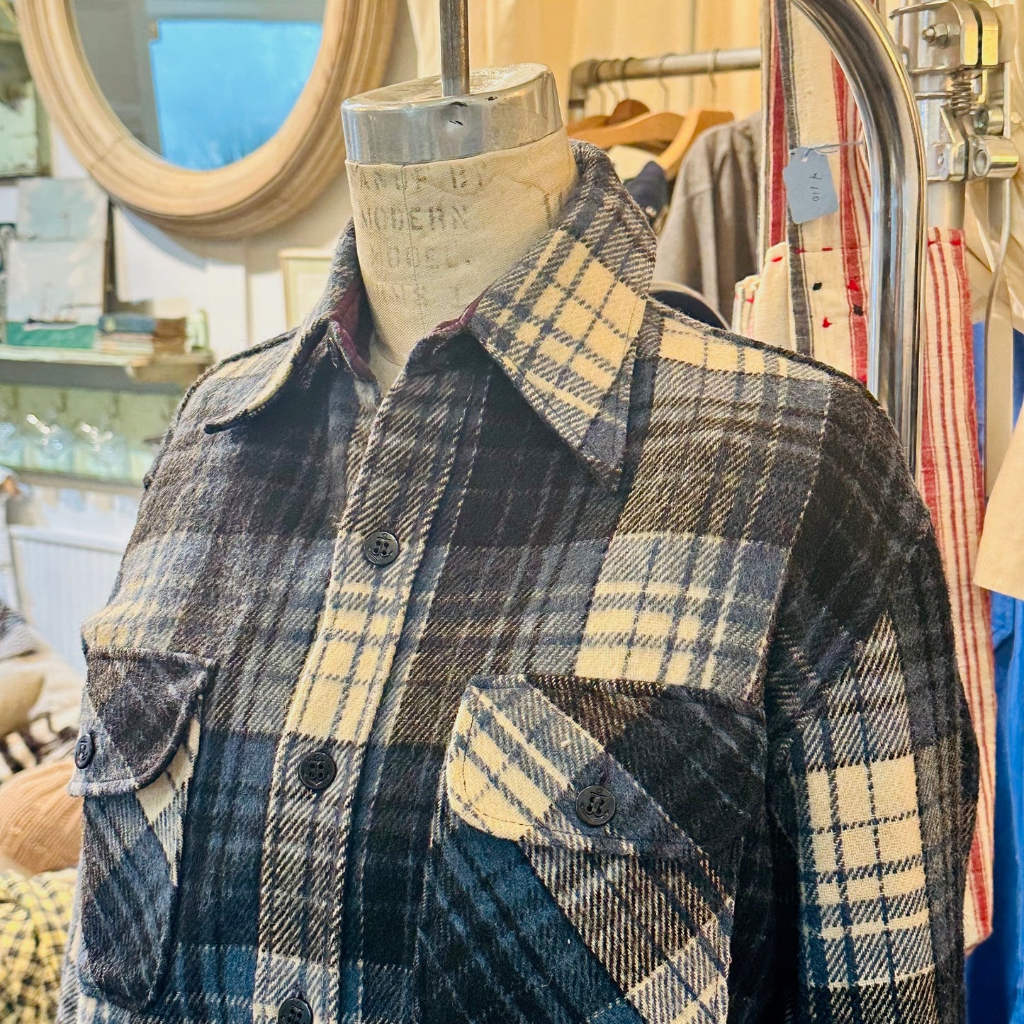 SOLD. Men's Vintage C.P.O. Arrow US Navy Plaided Wool Shirt Size M