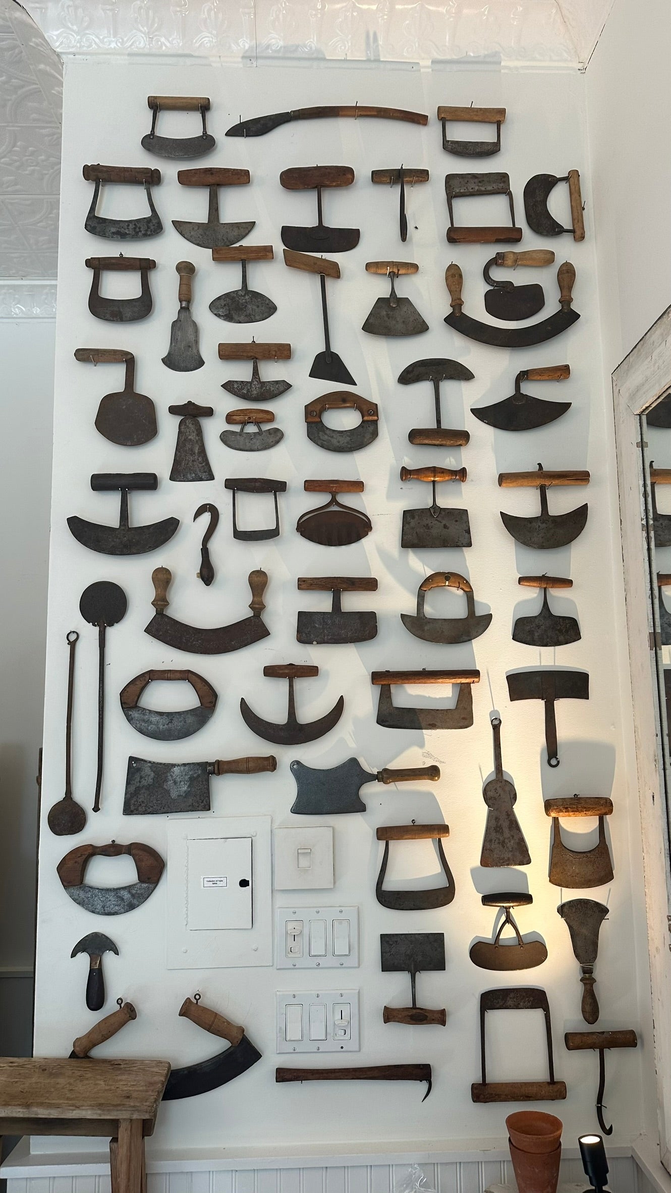 Rare Collection of 50 + Pieces, Americana Whaling & Kitchen Tools, Mezzaluna, 1840