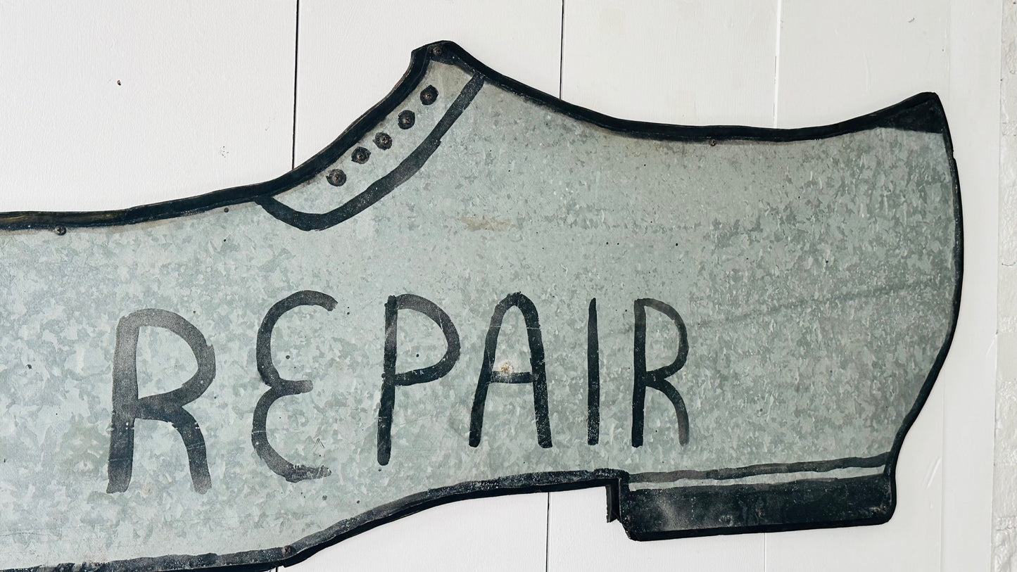 Shoe Repair Trade Sign on Wood
