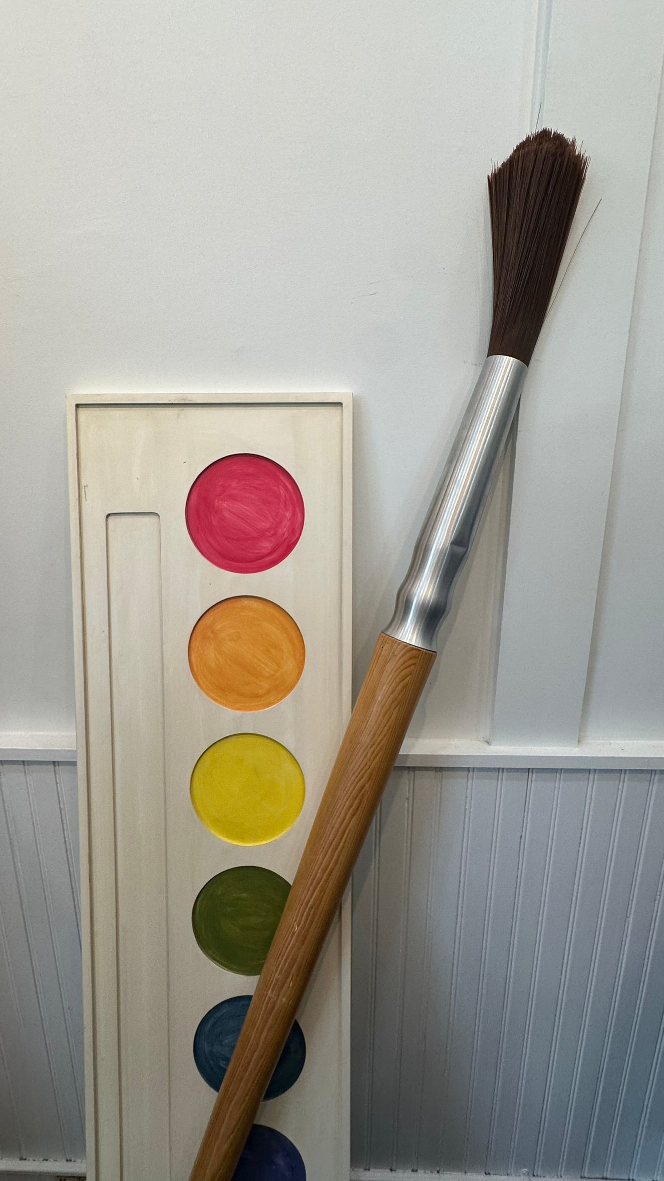 Oversized Paint Palette and Brush