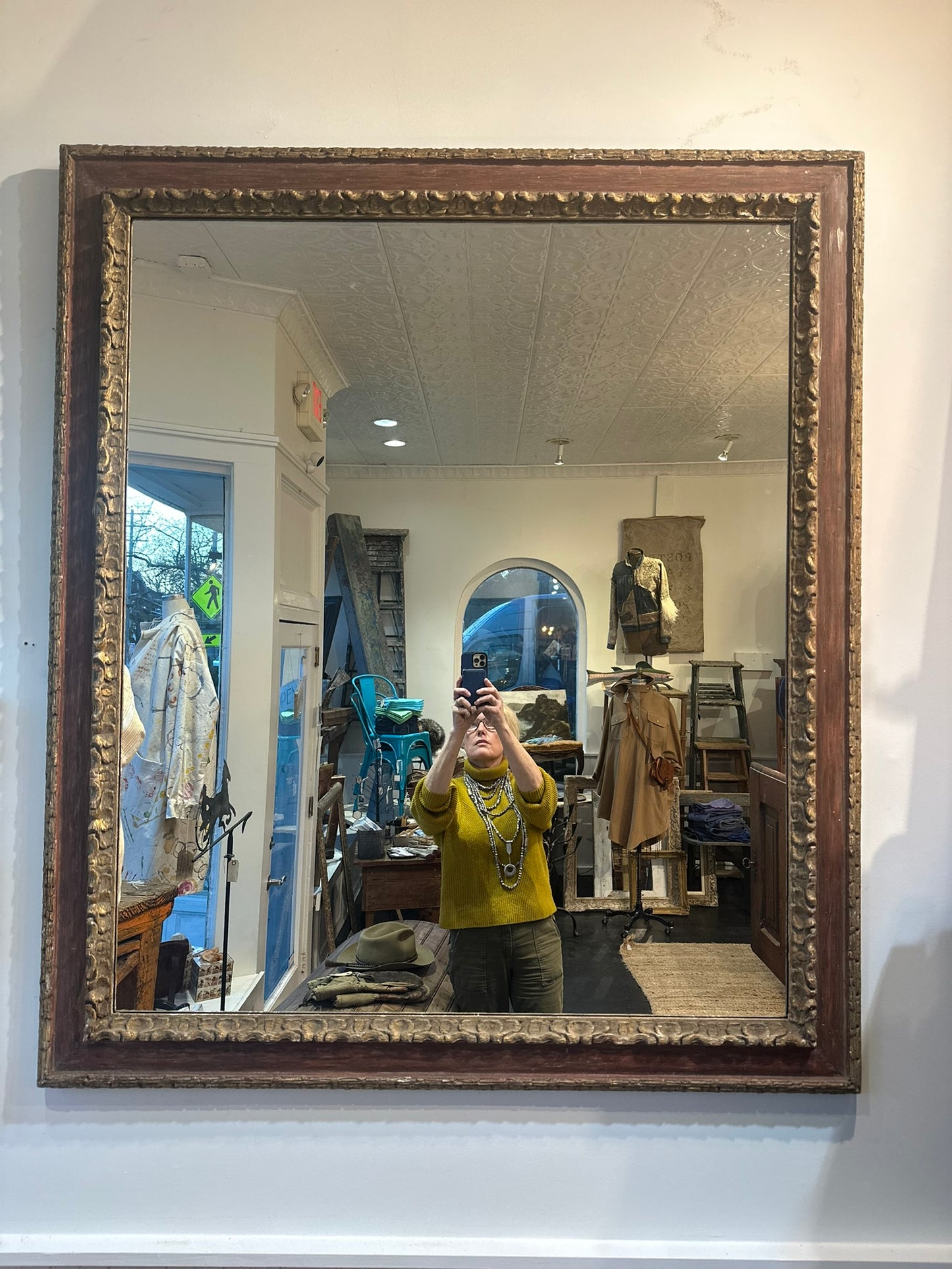 Very Large Italian Early 19th C Framed Mirror