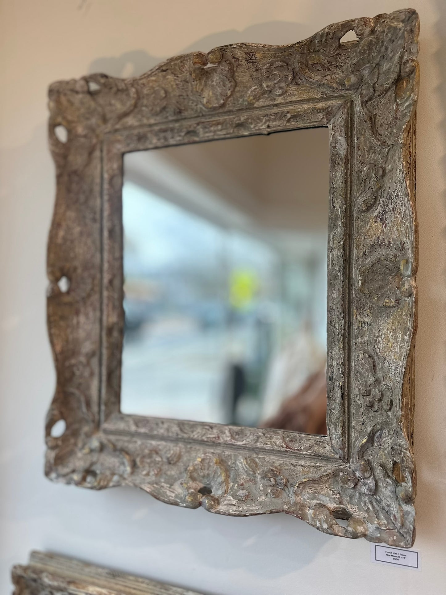 19TH C French Hand Carved Pine and Gesso Frame with New Mirror