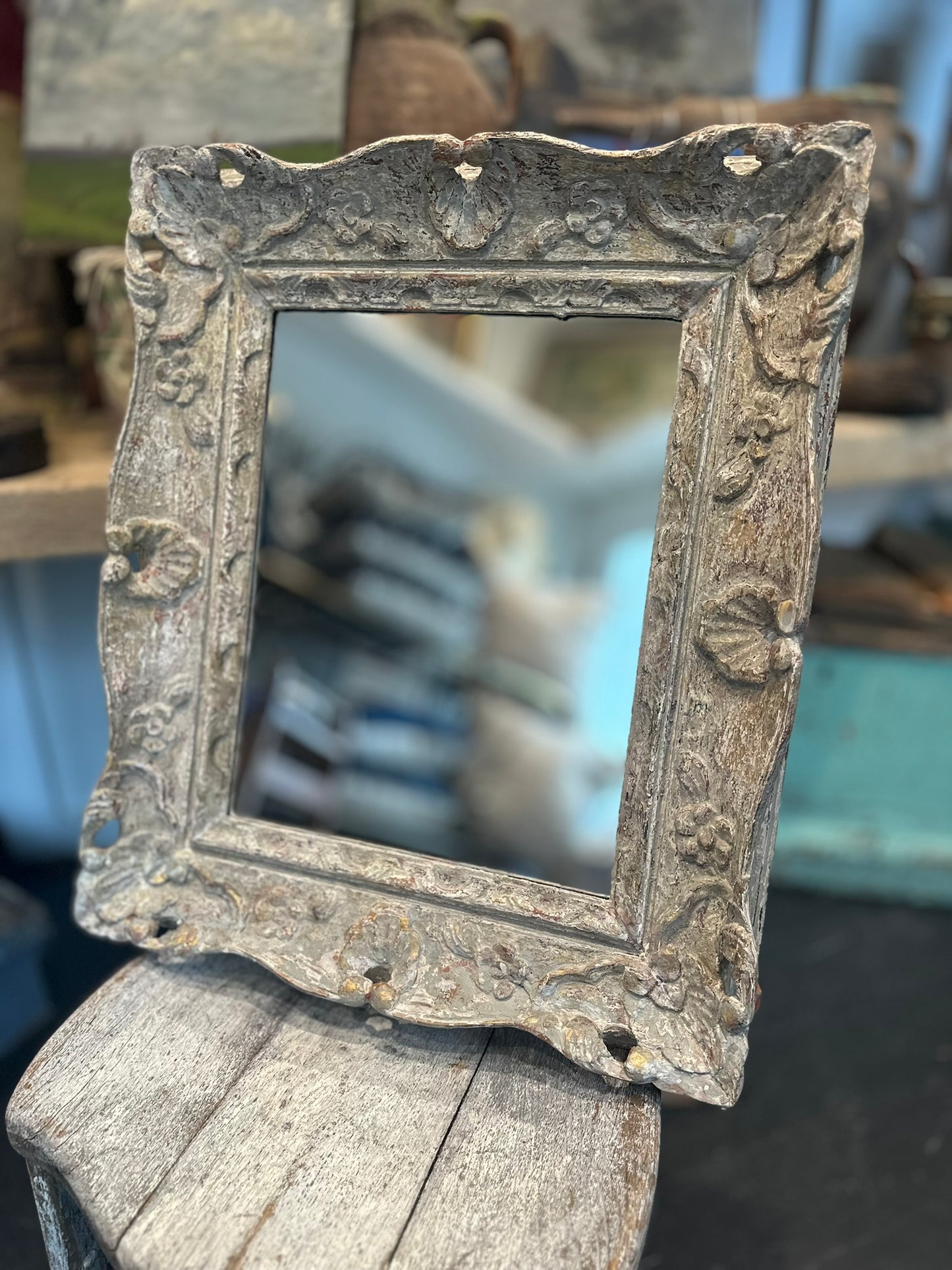 19TH C French Hand Carved Pine and Gesso Frame with New Mirror