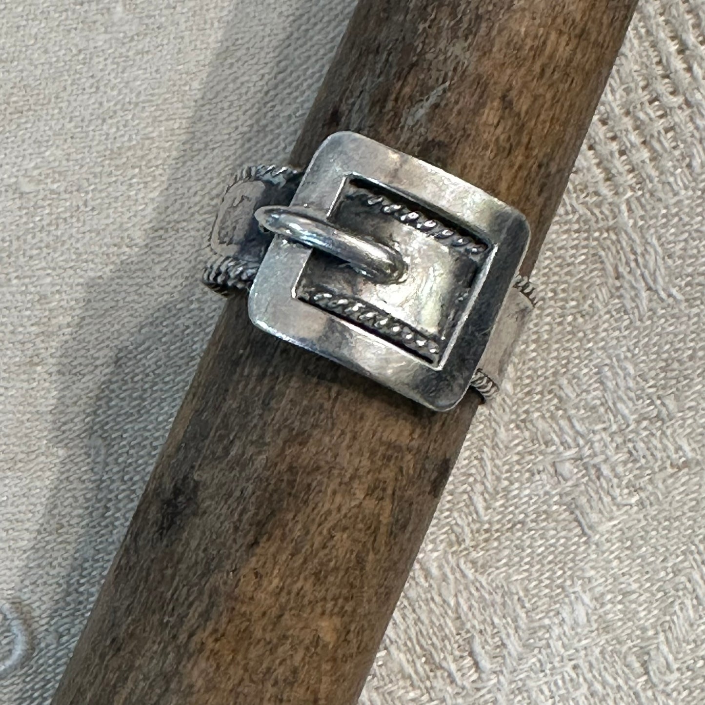 Signed Hector Aguilar Sterling Silver Buckle Ring