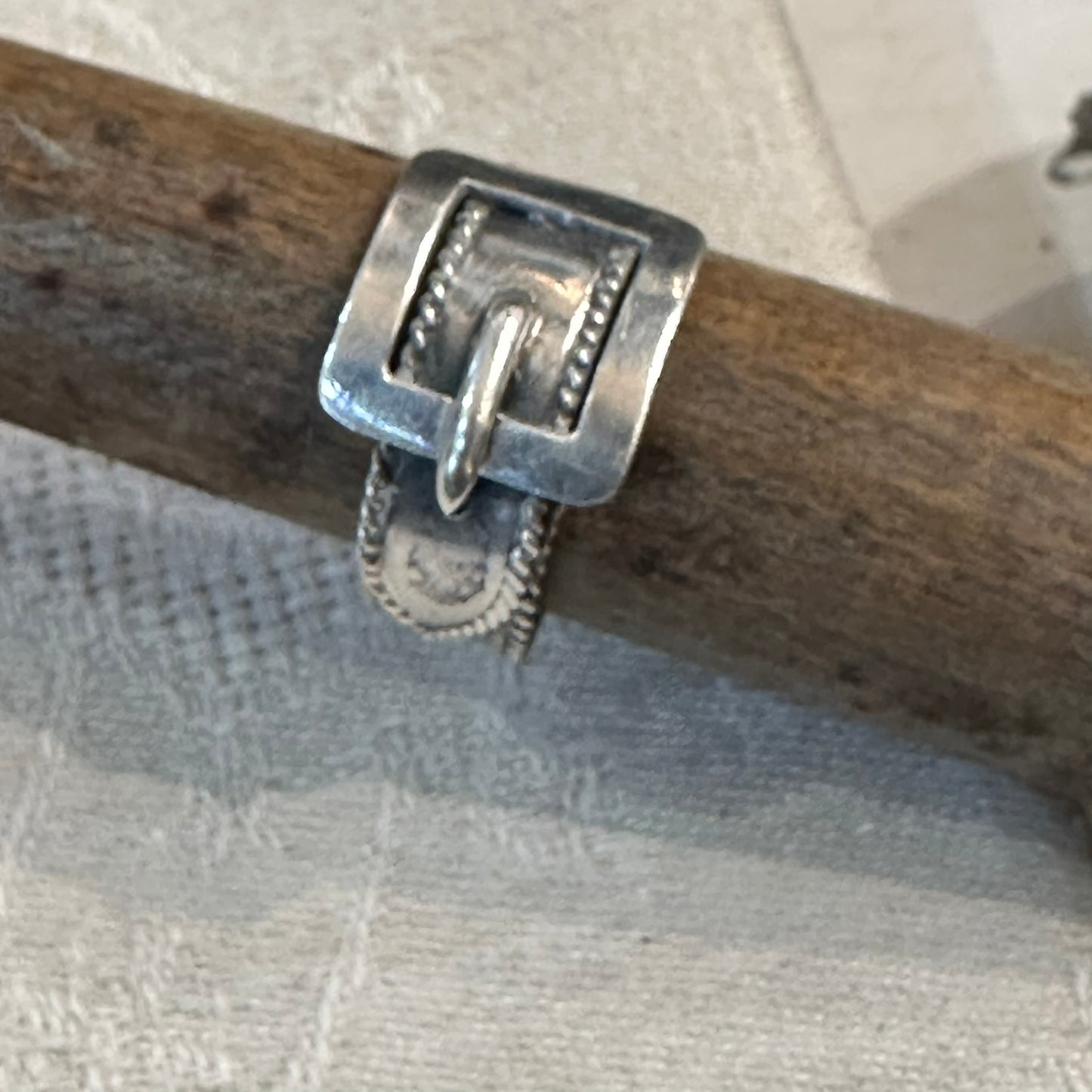Signed Hector Aguilar Sterling Silver Buckle Ring