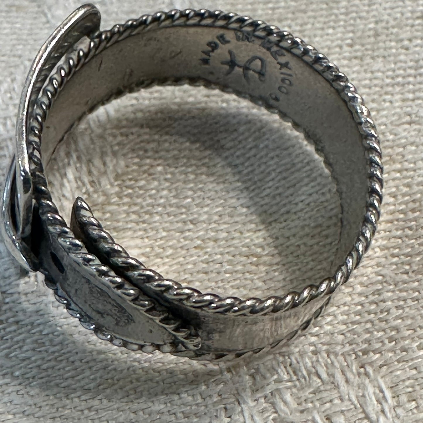 Signed Hector Aguilar Sterling Silver Buckle Ring