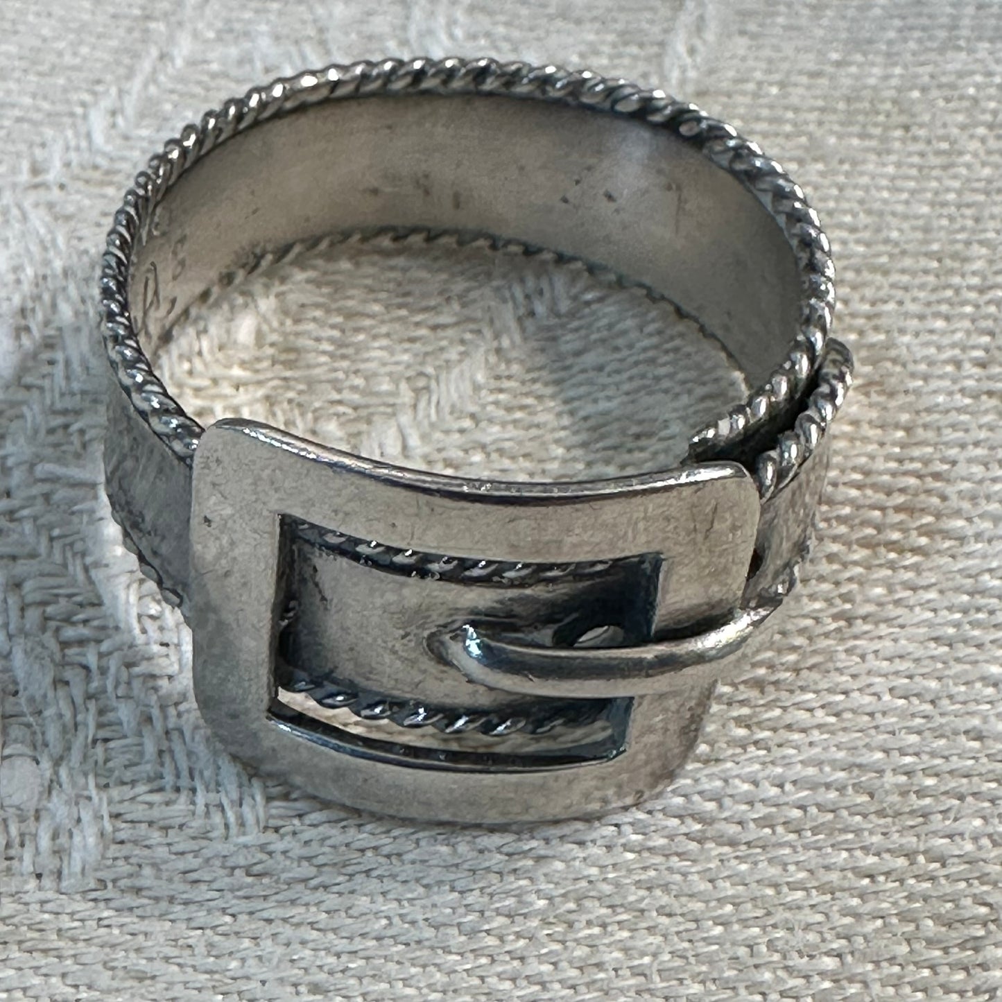 Signed Hector Aguilar Sterling Silver Buckle Ring