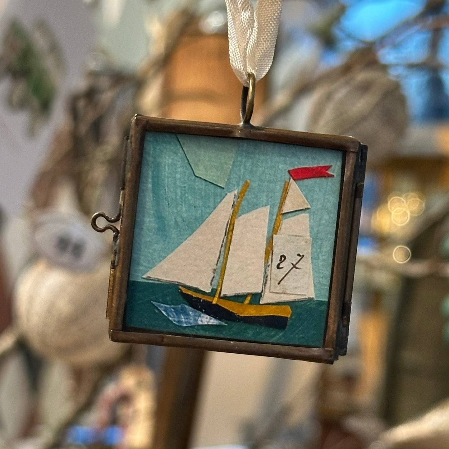 New! Small Brass Lockets with Artist designed Collage