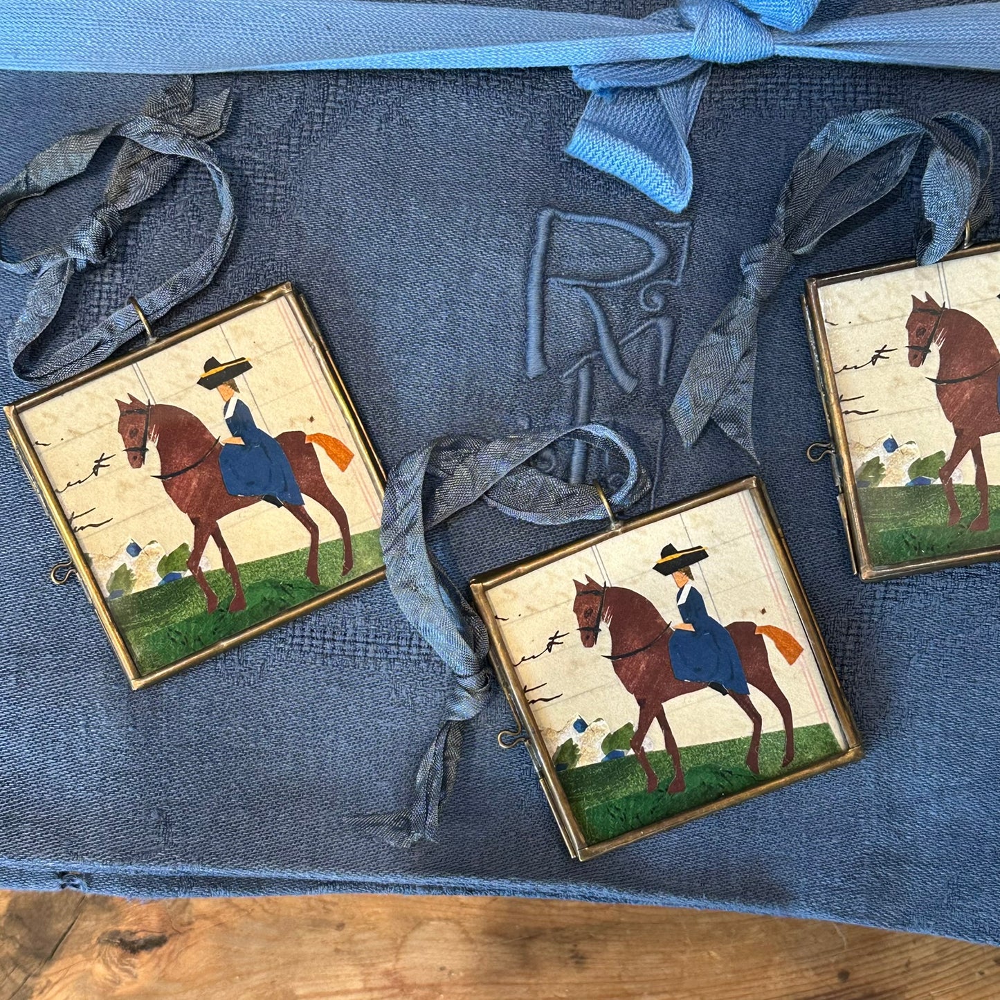 New! Small Brass Lockets with Artist designed Collage