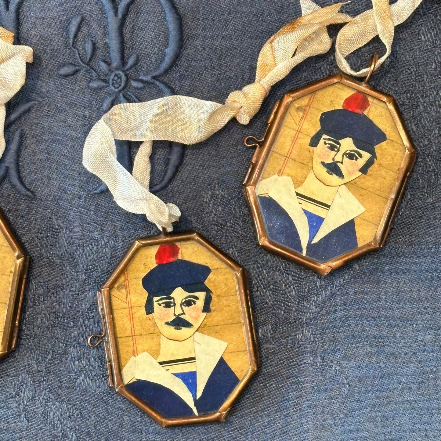 New! Small Brass Lockets with Artist designed Collage