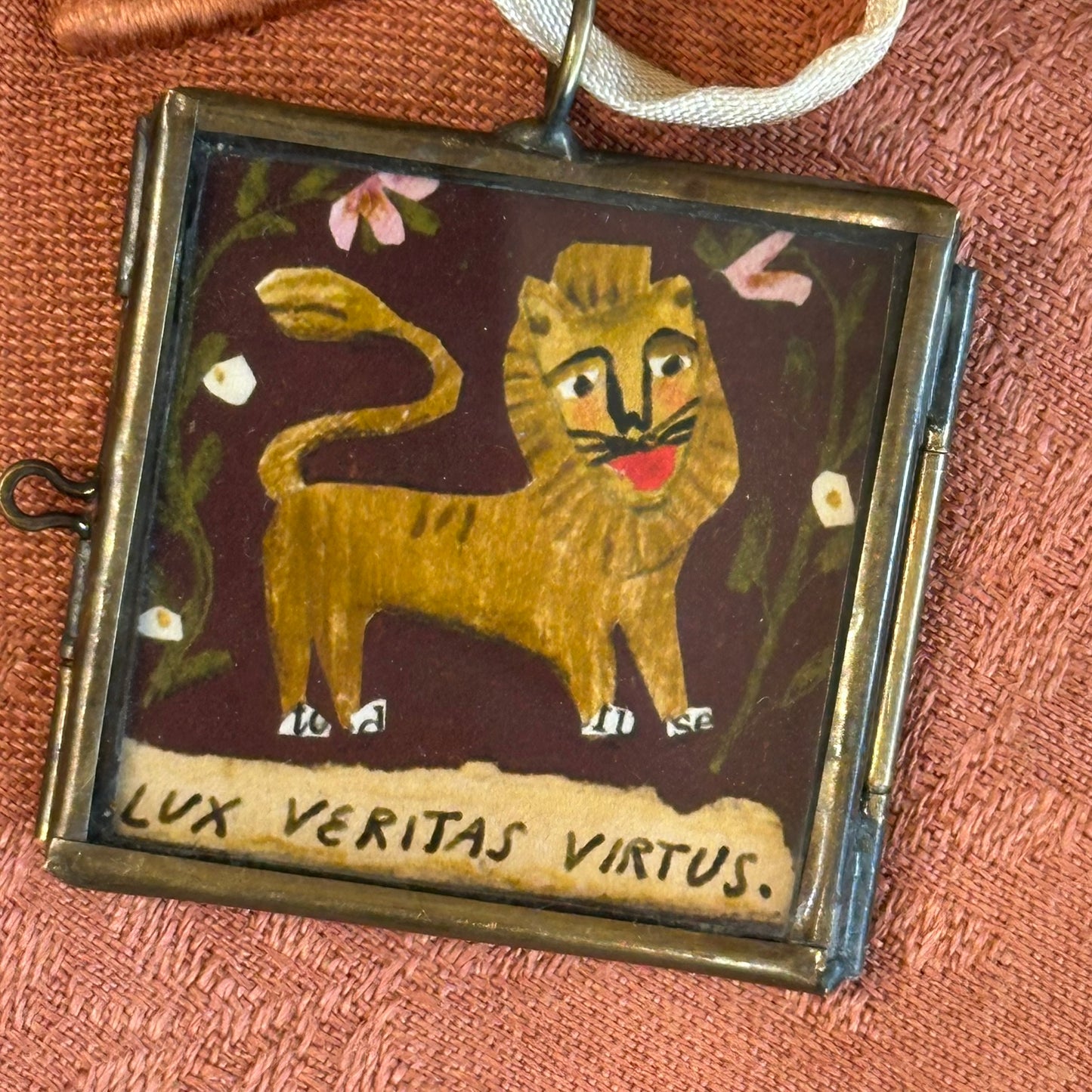 New! Small Brass Lockets with Artist designed Collage