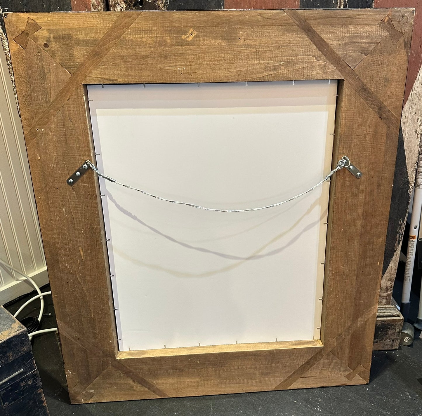 Flemish Style Ebony Finished Mirror with New Glass