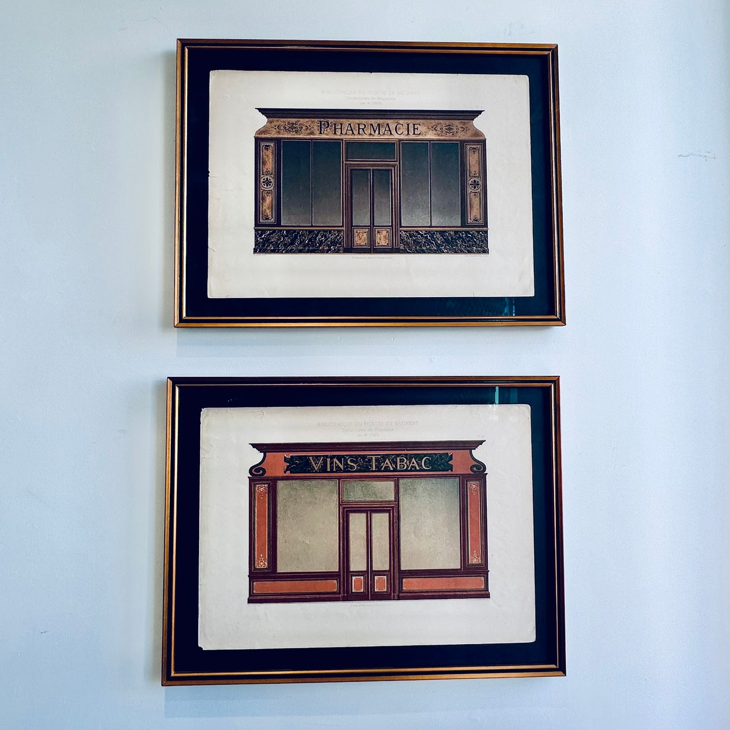 Rare Framed pages from A French 19th Century Shop Front Catalogue