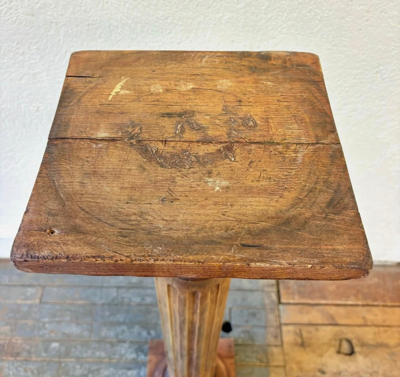 19th C Pine Pedestal for Display