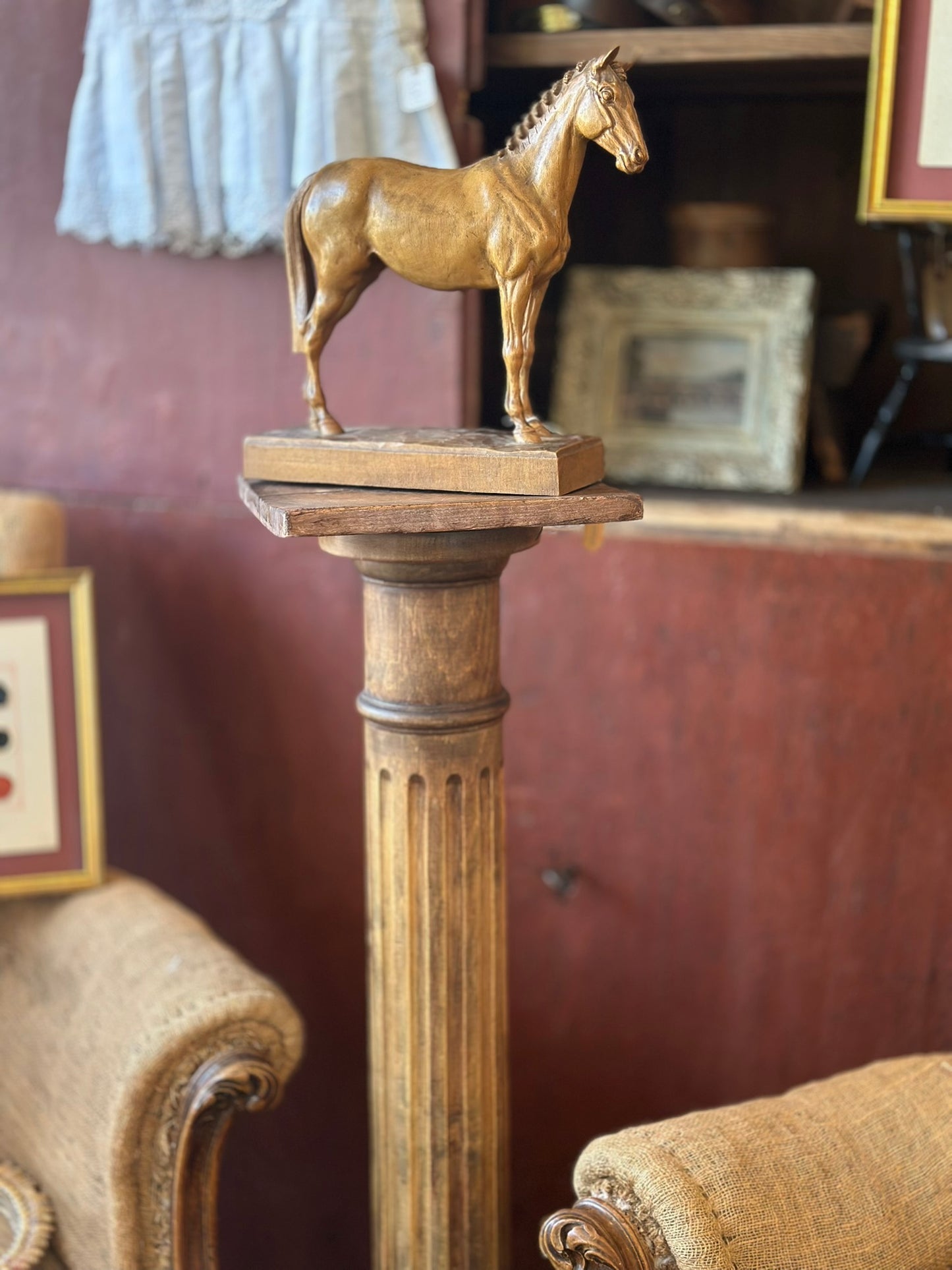 19th C Pine Pedestal for Display