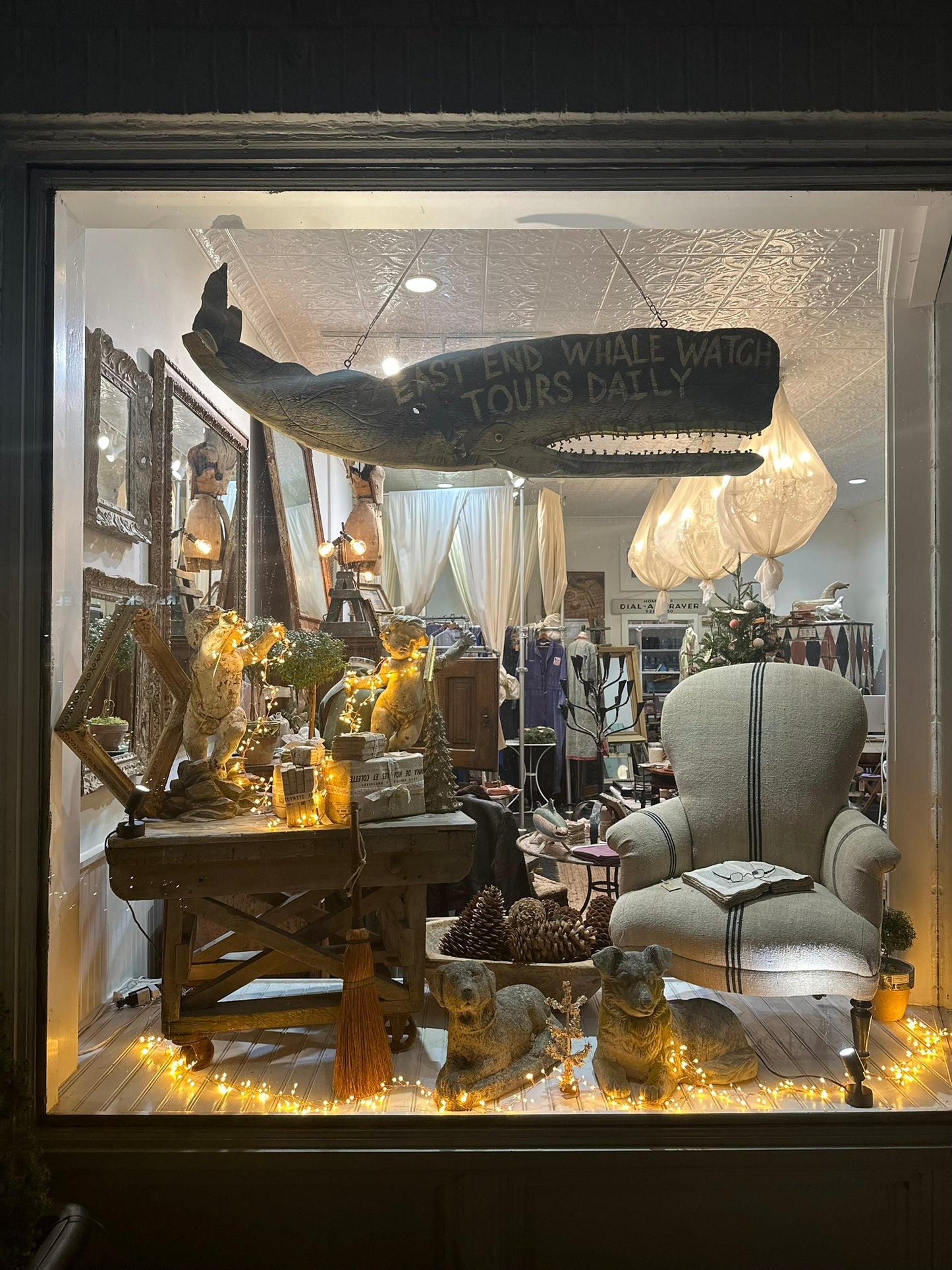 Folk Art Whale Watching Sign from Montauk c 1970