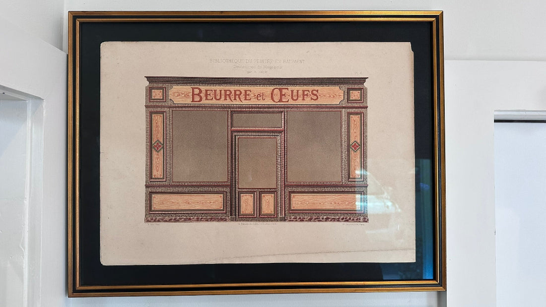 Rare Framed pages from A French 19th Century Shop Front Catalogue