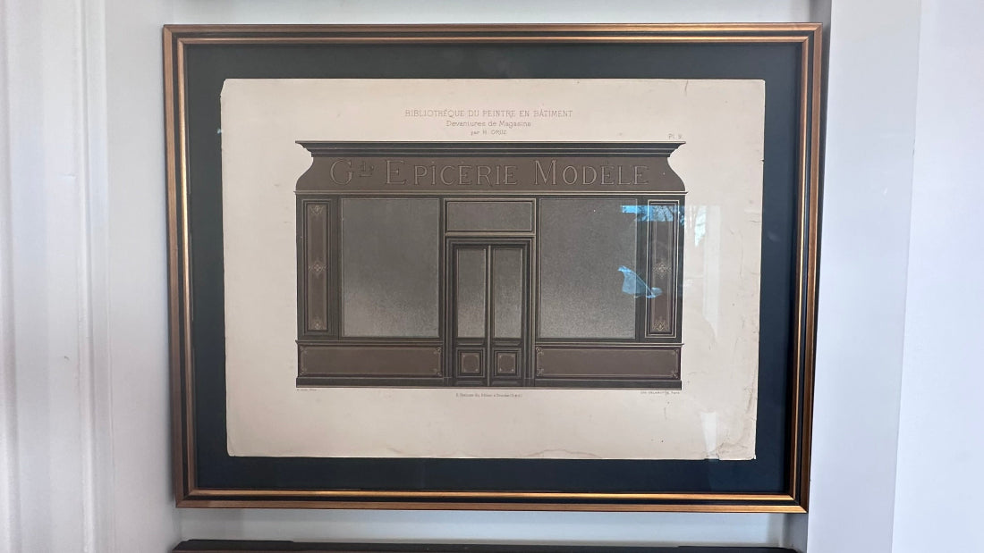 Rare Framed pages from A French 19th Century Shop Front Catalogue