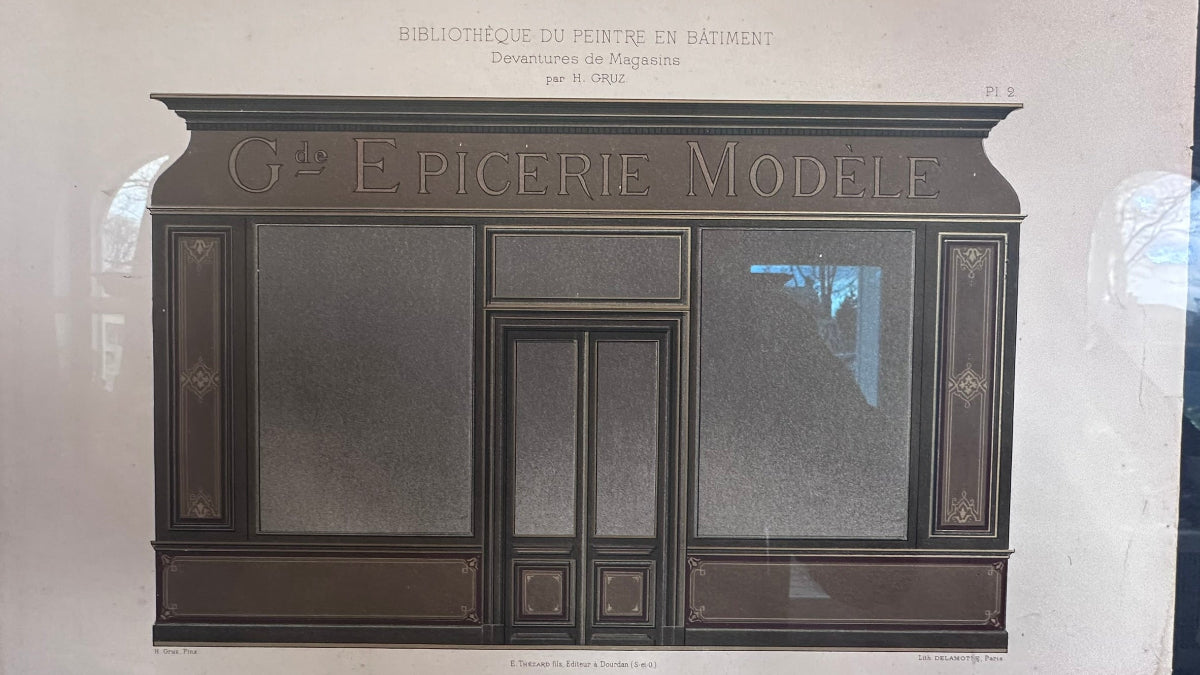 Rare Framed pages from A French 19th Century Shop Front Catalogue