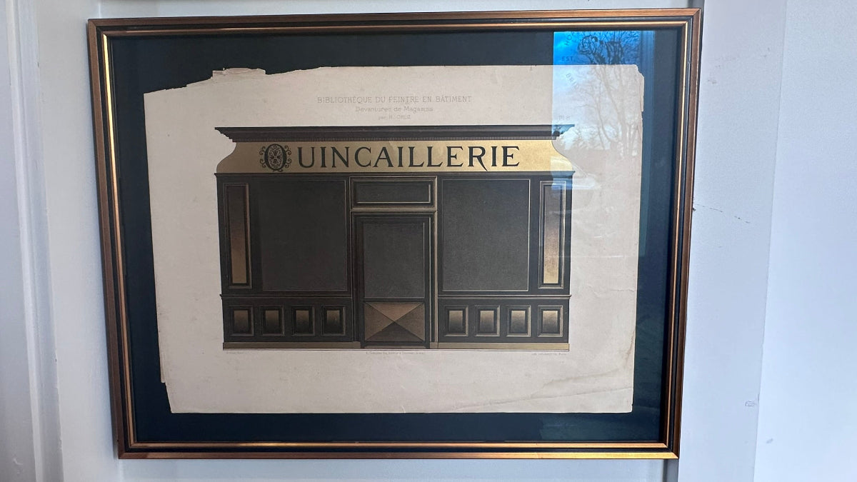 Rare Framed pages from A French 19th Century Shop Front Catalogue
