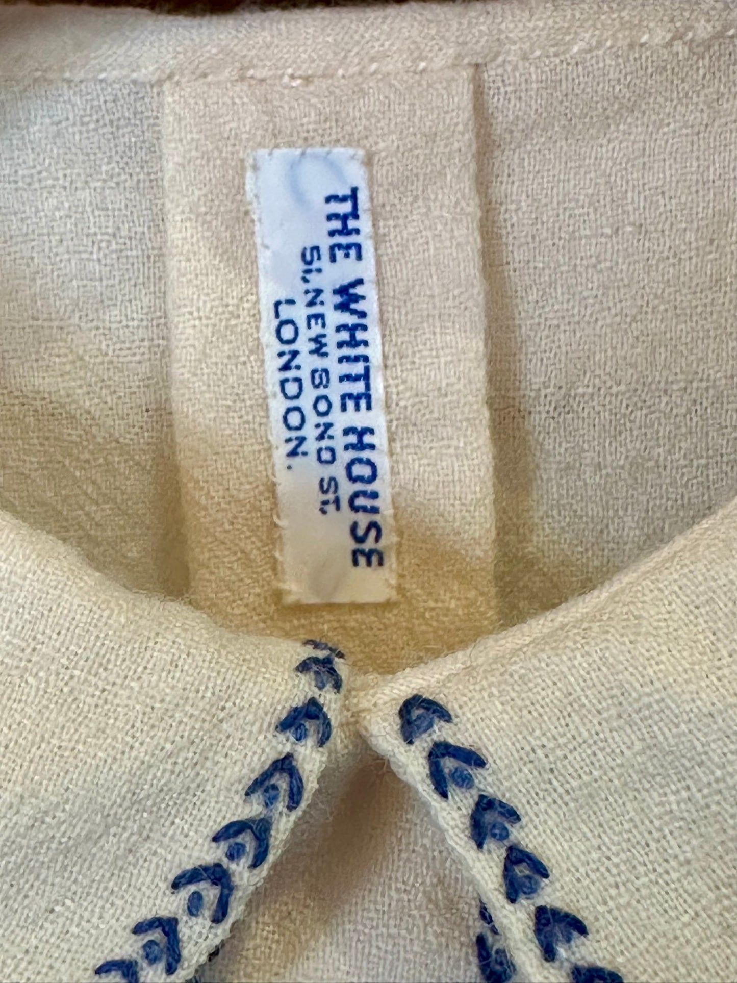 English Baby Romper in Beautiful Blue and White, 12 months+