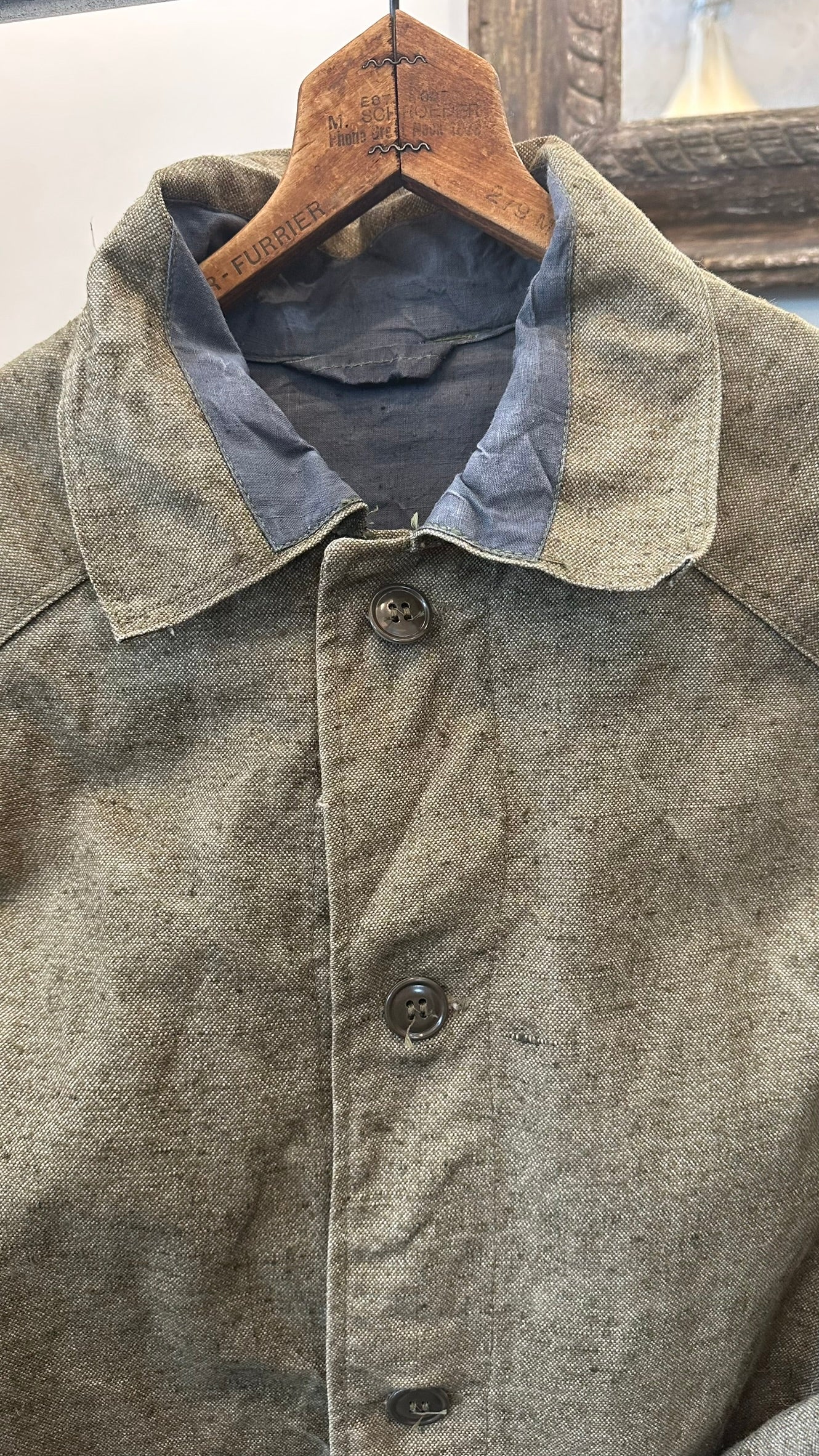 Heavy Cotton Drill Army Green Welder's Jacket from Ukraine