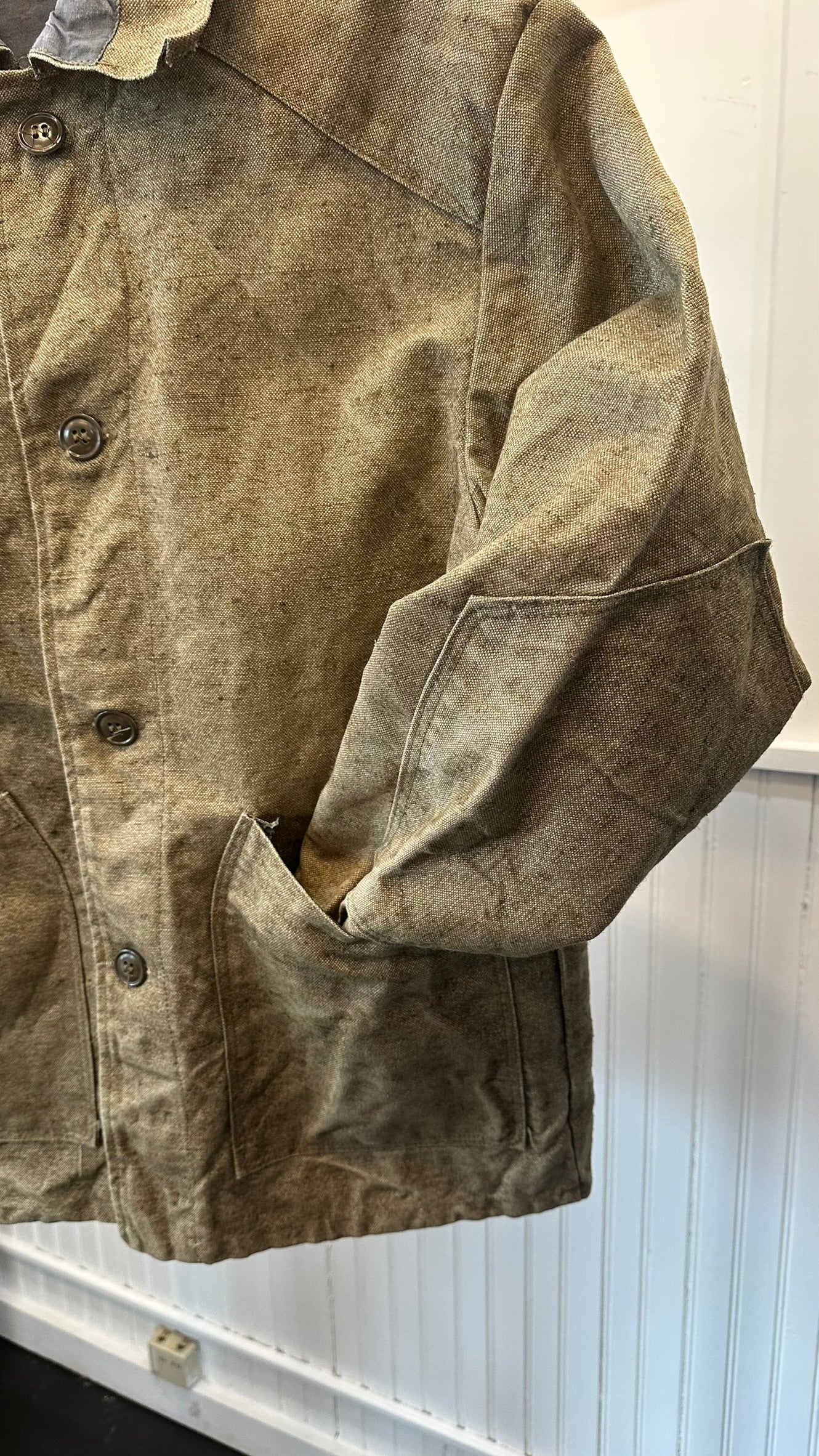 Heavy Cotton Drill Army Green Welder's Jacket from Ukraine