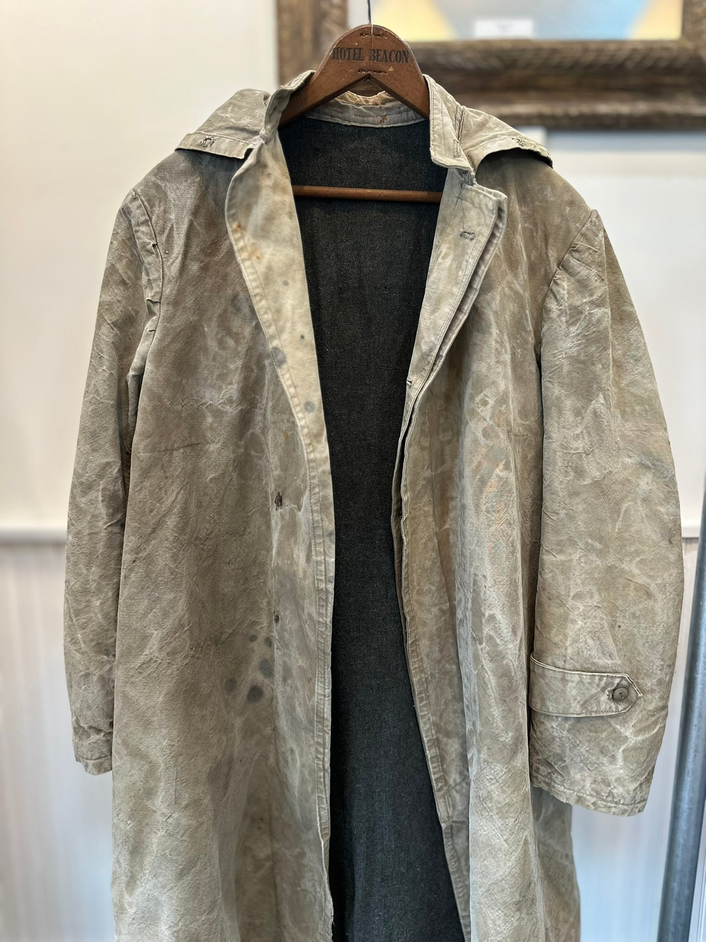 French Hooded Coat, lined with old wool blanket