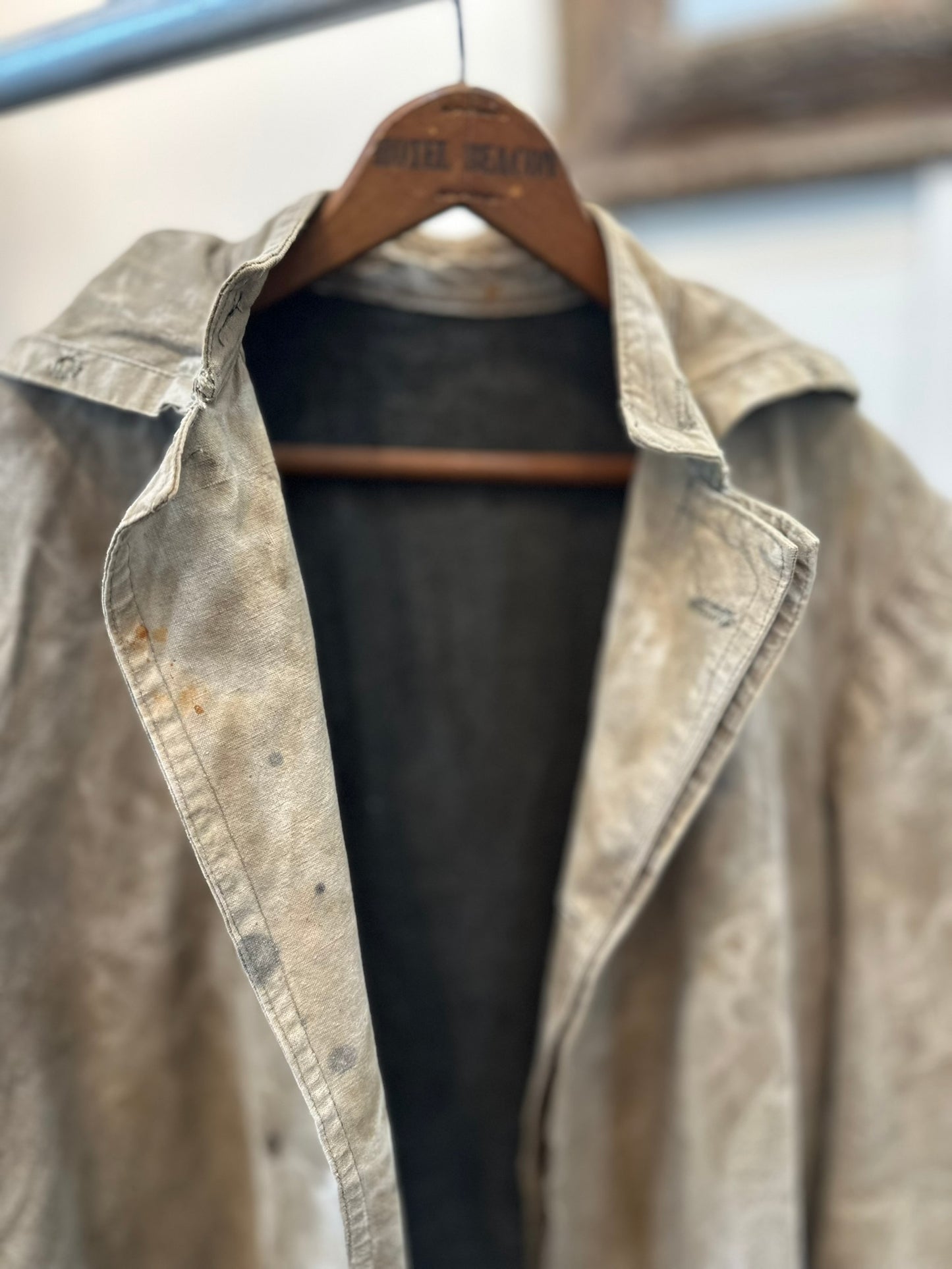 French Hooded Coat, lined with old wool blanket