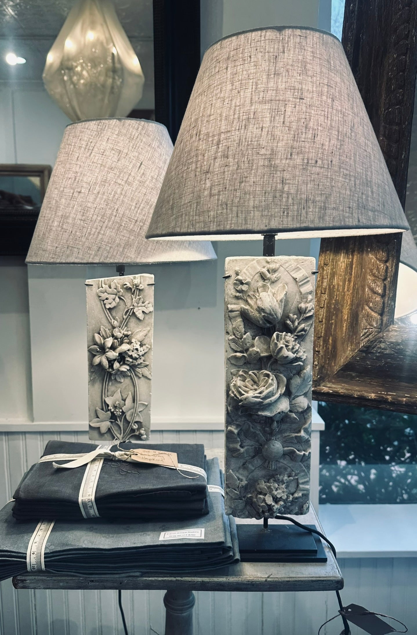 19th C Plaster Molding made into Table Lamps