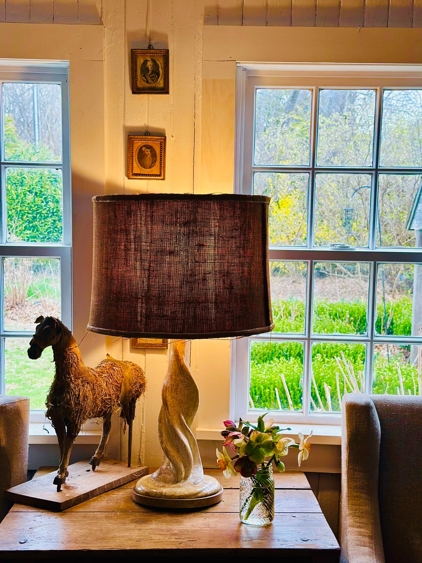 Unusual Ceramic Table Lamp, Italian c 1940