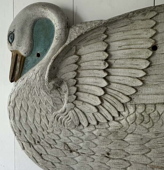 Early 20th Century Hand Carved Swan From a Carousel
