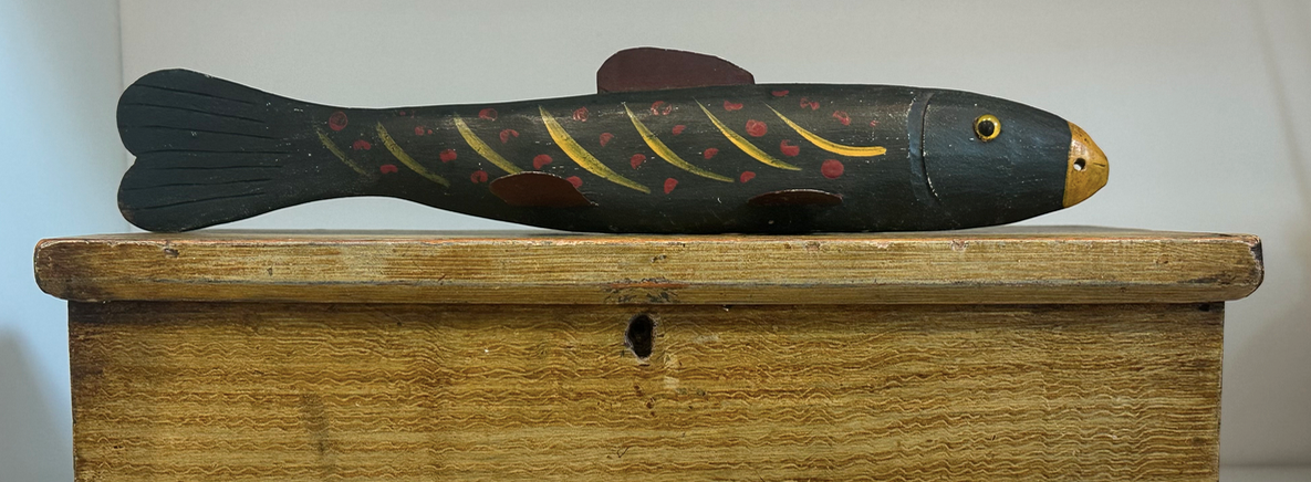Folk Art Style Americana Fishing Lures, Hand Carved